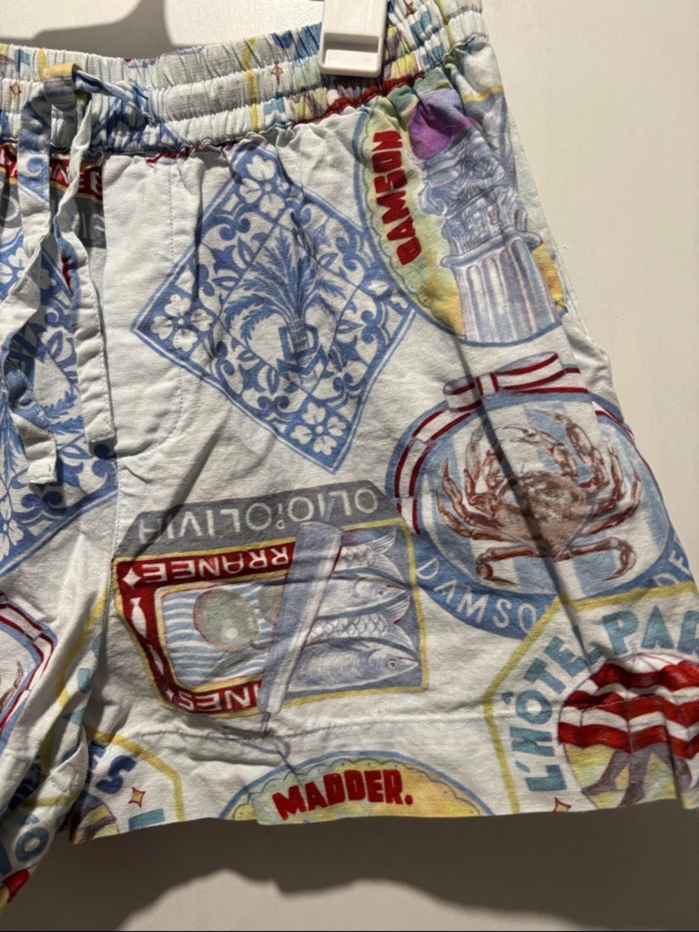 DAMSON MADDER sardines blue crab linen and cotton shorts - Picture 4 of 8
